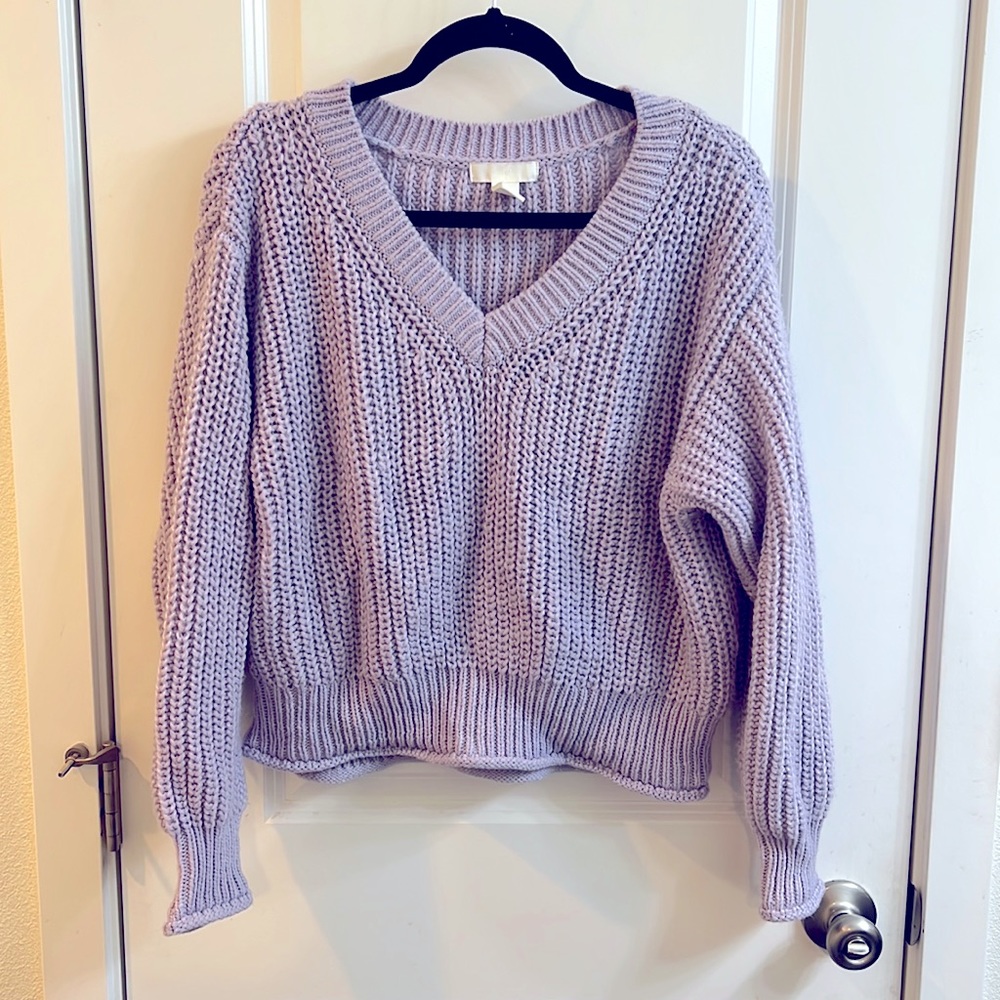 H&M lavender chunky sweater